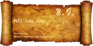 Mátay Ida névjegykártya
